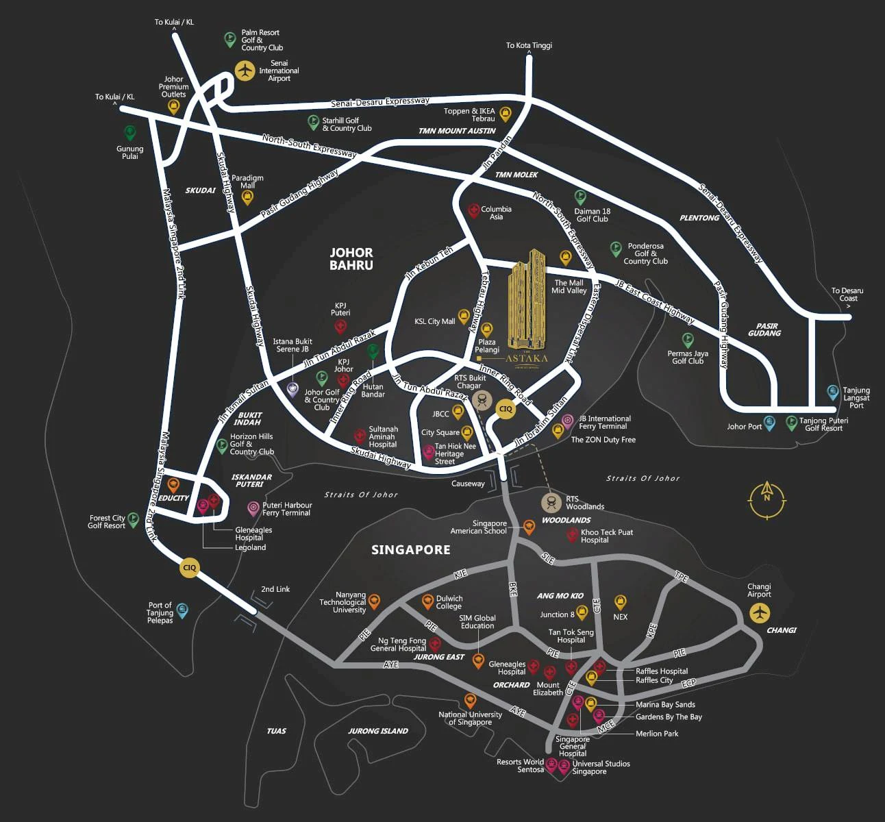 Supplied location map for The Astaka in Johor Bahru